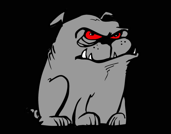 Desenho Cão com raiva pintado por Jenival