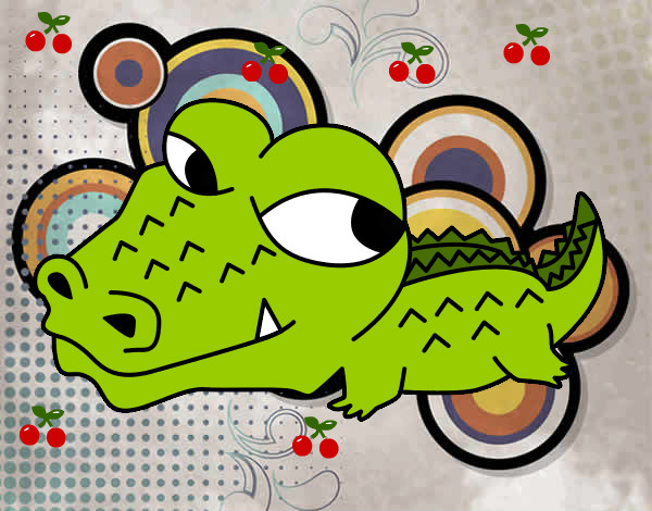 Desenho Crocodilo pequeno pintado por kerolinss