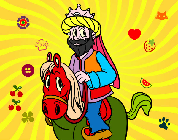 Desenho Gaspar a cavalo pintado por mneves