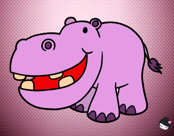 Desenho Hipopótamo pequeno pintado por pamerarodr