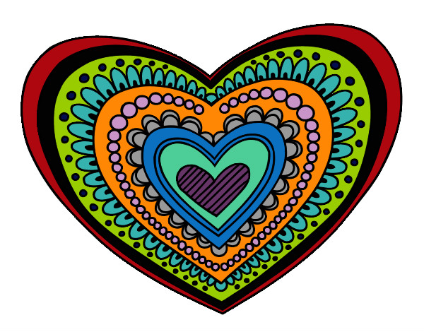 Desenho Mandala coração pintado por BellaLimaa
