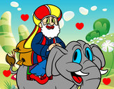 Desenho Rei Baltasar a elefante pintado por fabrcinho