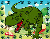 Desenho Tiranossaurus Rex aborrecido pintado por Felipao