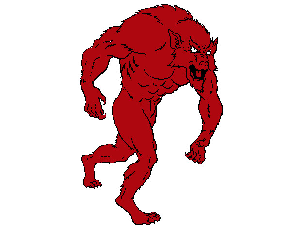 Desenho Homem lobo pintado por vividora