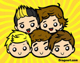 Desenho One Direction 2 pintado por Amendoiim 