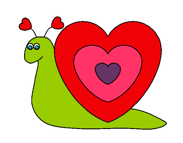 Desenho Caracol coração  pintado por Kauanyfabi