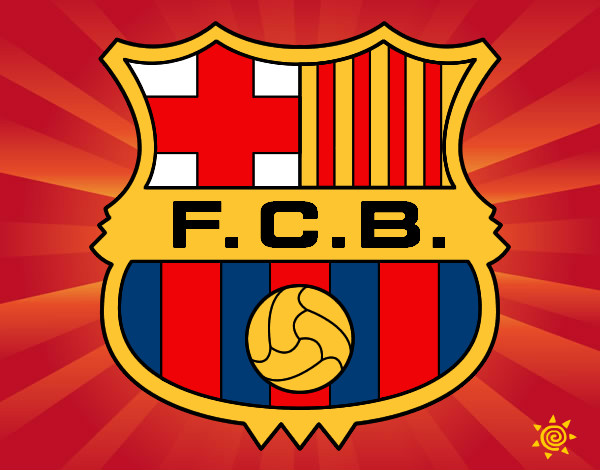 Desenho Emblema do F.C. Barcelona pintado por edergois
