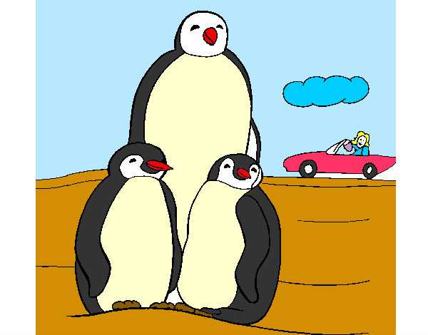 Desenho Familia pinguins pintado por samu4 