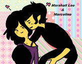 Desenho Marshall Lee e Marceline pintado por vividora