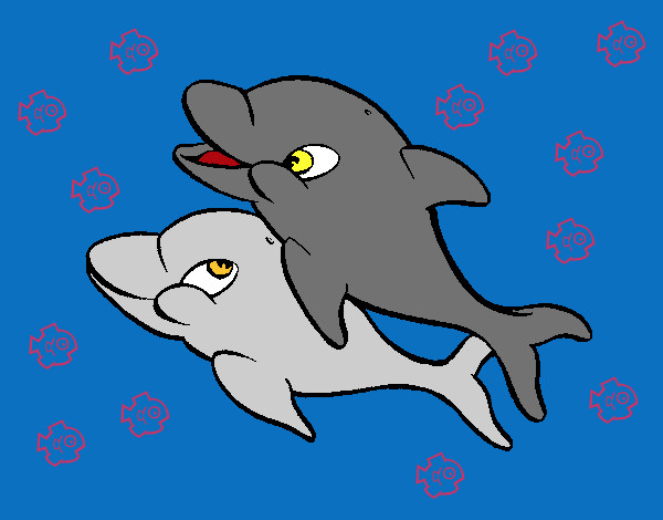 Desenho Golfinhos brincando pintado por ImShampoo