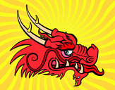 Desenho Cabeça de dragão vermelha pintado por Meme