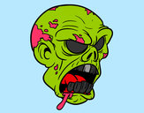 Desenho Cabeça de zombie pintado por viniciinho