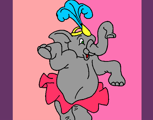 Desenho Elefante a dançar pintado por MENENZES