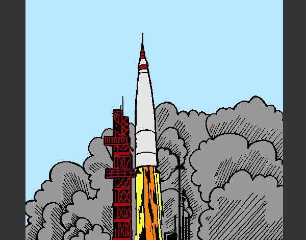 Desenho Lançamento foguete pintado por Lupper