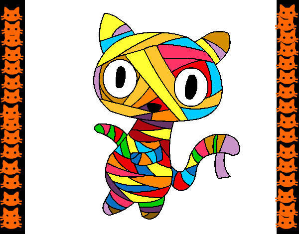 Desenho O gato momia pintado por Meme