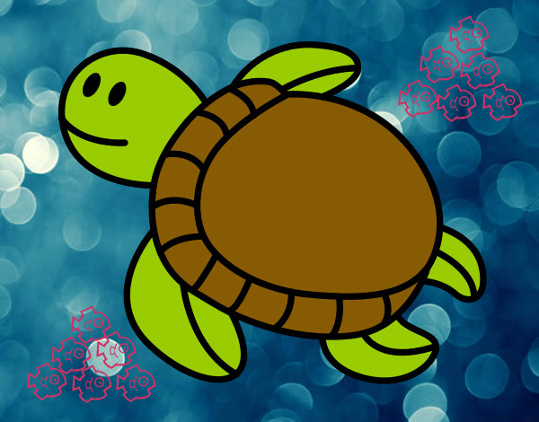 Desenho Tartaruga nadando pintado por natalie