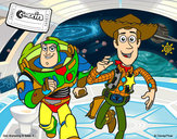 Desenho Buzz e Woody pintado por Lipe-boy