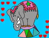 Desenho Elefante a actuar pintado por juchem