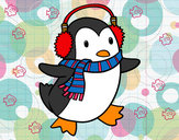 Desenho Pinguim com cachecol pintado por Lipe-boy