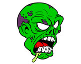 Desenho Cabeça de zombie pintado por Diaz
