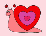 Desenho Caracol coração  pintado por ImShampoo