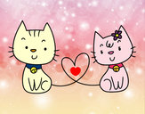 Desenho Gatos apaixonados pintado por ImShampoo