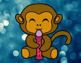 Desenho Macaco flautista pintado por yasminroch