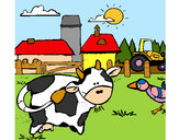 Desenho Vaca na quinta pintado por fabiklara