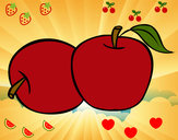 Desenho Dois maçãs pintado por veluda