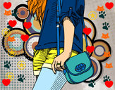 Desenho Menina com saco pintado por Bella23