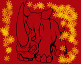 Desenho Rinoceronte II pintado por iete