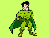 Desenho Super-herói musculoso pintado por tututdudu
