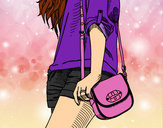 Desenho Menina com saco pintado por Sabrina123