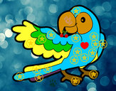 Desenho Papagaio abrir a asa pintado por mandaa