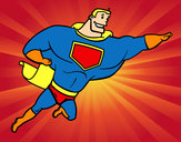 Desenho Super herói enorme pintado por Marquinhos