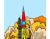 Desenho Lançamento foguete pintado por Joaospider