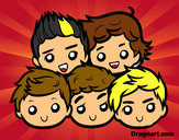 Desenho One Direction 2 pintado por Marininha