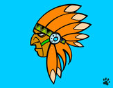 Desenho Cara de índio chefe pintado por Pattyzinha