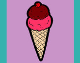Desenho Cone de gelado pintado por Cotinha