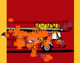 Desenho Camião de bombeiros com escada pintado por JP03