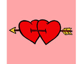Desenho Dois corações com uma seta pintado por AliceLinda