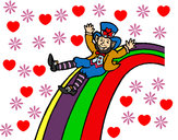 Desenho Duende no arco-íris pintado por AliceLinda