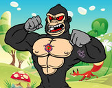 Desenho Gorila forte pintado por Gatinha360