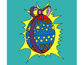 Desenho Ovo de Páscoa brilhante pintado por Loli