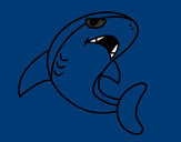 Desenho Tubarão nadando pintado por JP04