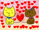 Desenho Gatos apaixonados pintado por gabizinha1