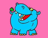 Desenho Hipopótamo pintado por regisdb