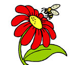Desenho Margarida com abelha pintado por lidi79