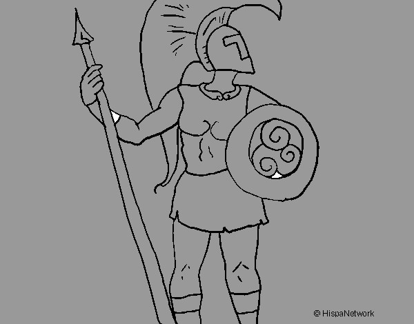 Desenho Guerreiro troiano pintado por Nadim