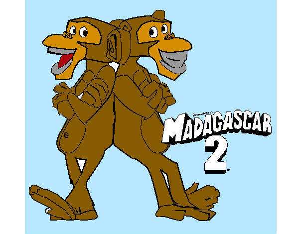 Desenho Madagascar 2 Manson & Phil 2 pintado por Nadim